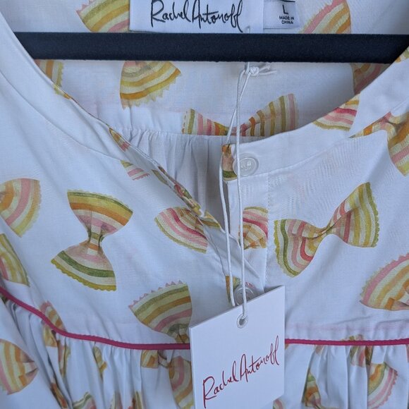 NWT Rachel Antonoff Claudia Dress in Rainbow Farfalle Pasta Print - Picture 4 of 4